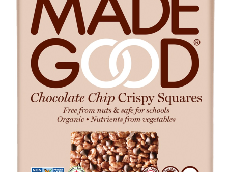 MadeGood Chocolate Chip Organic Crispy Squares (Case:6-6 x 22 g (36 Bars)) (Made Good) For Sale