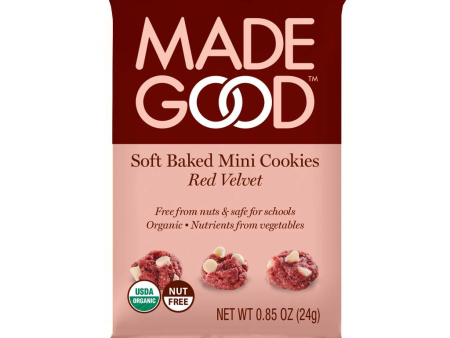 MadeGood Soft Baked Mini Cookies Red Velvet (Case: 30-24 g) Hot on Sale