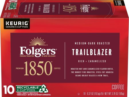 1850 Trailblazer, Medium-Dark Roast Coffee, K-Cup Pods, 10 Count on Sale