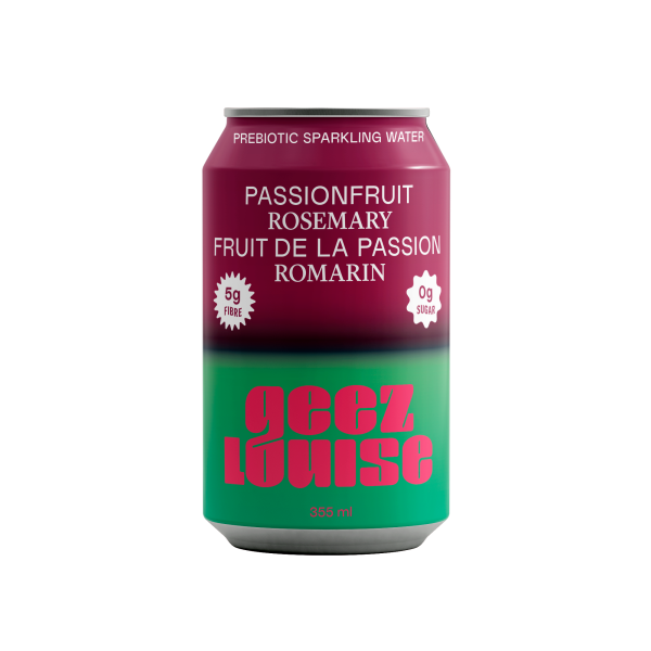 Geez Louise - Passionfruit Rosemary - Prebiotic Sparkling Water (12 x 355 mL) Discount