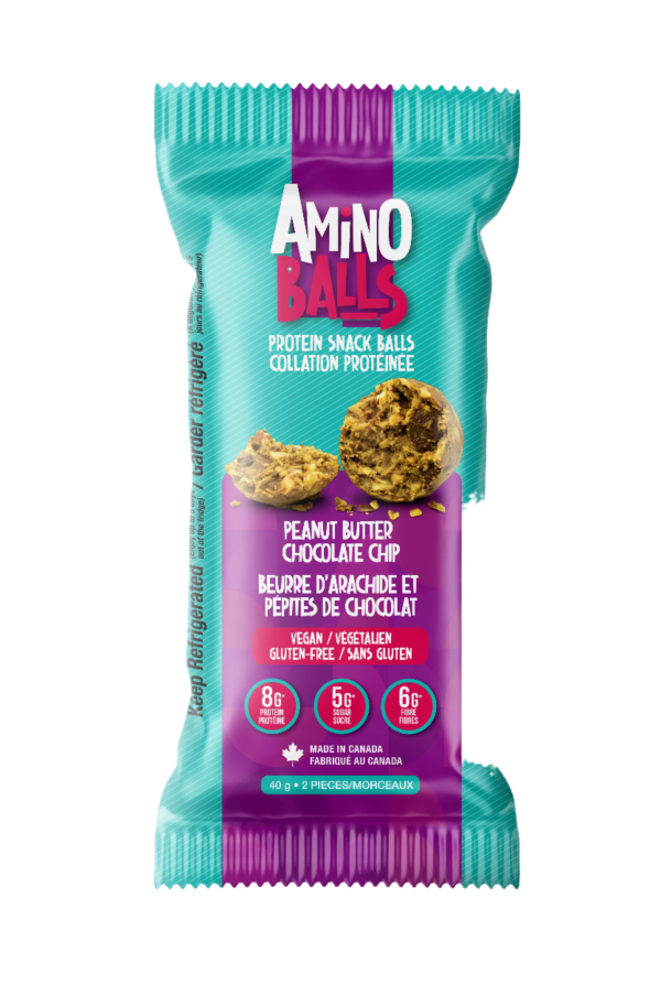 Amino Balls-Peanut Butter Chocolate Chip (12 pouches - 40g) (refrigerated) Online now