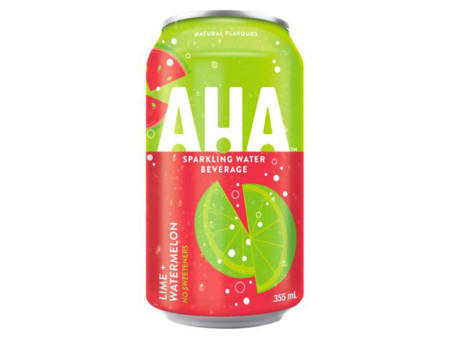 AHA Sparkling Water - Lime + Watermelon (12x355ml) Online Hot Sale