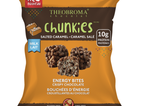 Theobroma Chocolat  - Crunchy Energy Bites 38% Milk Salted Caramel Chocolate Chunkies (12x37g) Hot on Sale