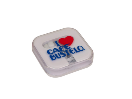 Earbud Headphones with Cafe Bustelo Logo Case For Discount