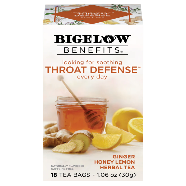 Bigelow - Benefits Throat Defense Ginger Honey Lemon Tea (6-18 s) (jit) For Sale