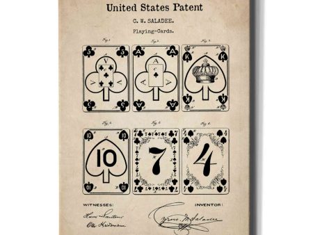 Playing Cards Vintage Patent  Canvas Wall Art Online Hot Sale