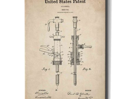 Beer Tab Vintage Patent Blueprint  Canvas Wall Art Online Hot Sale