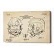 Modern Football Helmet Blueprint Parchment Patent  Canvas Wall Art Cheap