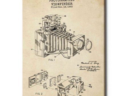 Photographic Viewfinder Blueprint Patent Parchment  Canvas Wall Art Online