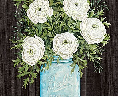 CIN3678 - Mason Jar Ranunculus - 12x16 For Sale