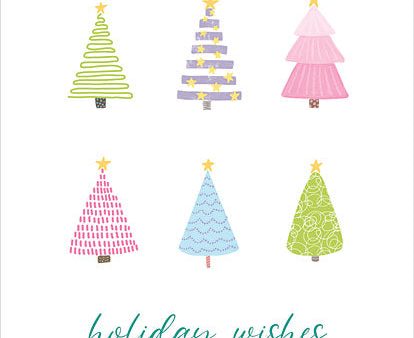 LAR563 - Holiday Wishes Pastel Christmas Trees - 12x16 For Discount